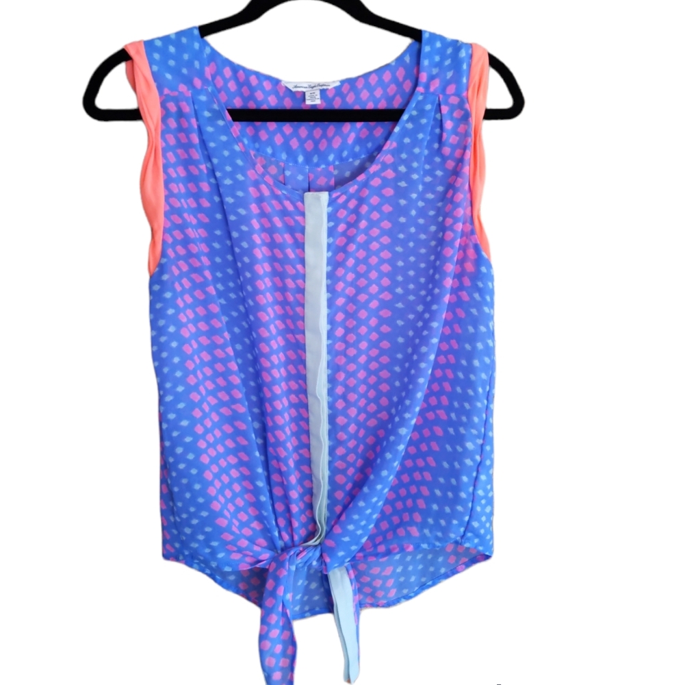 Pink And Purple sleeveless blouse